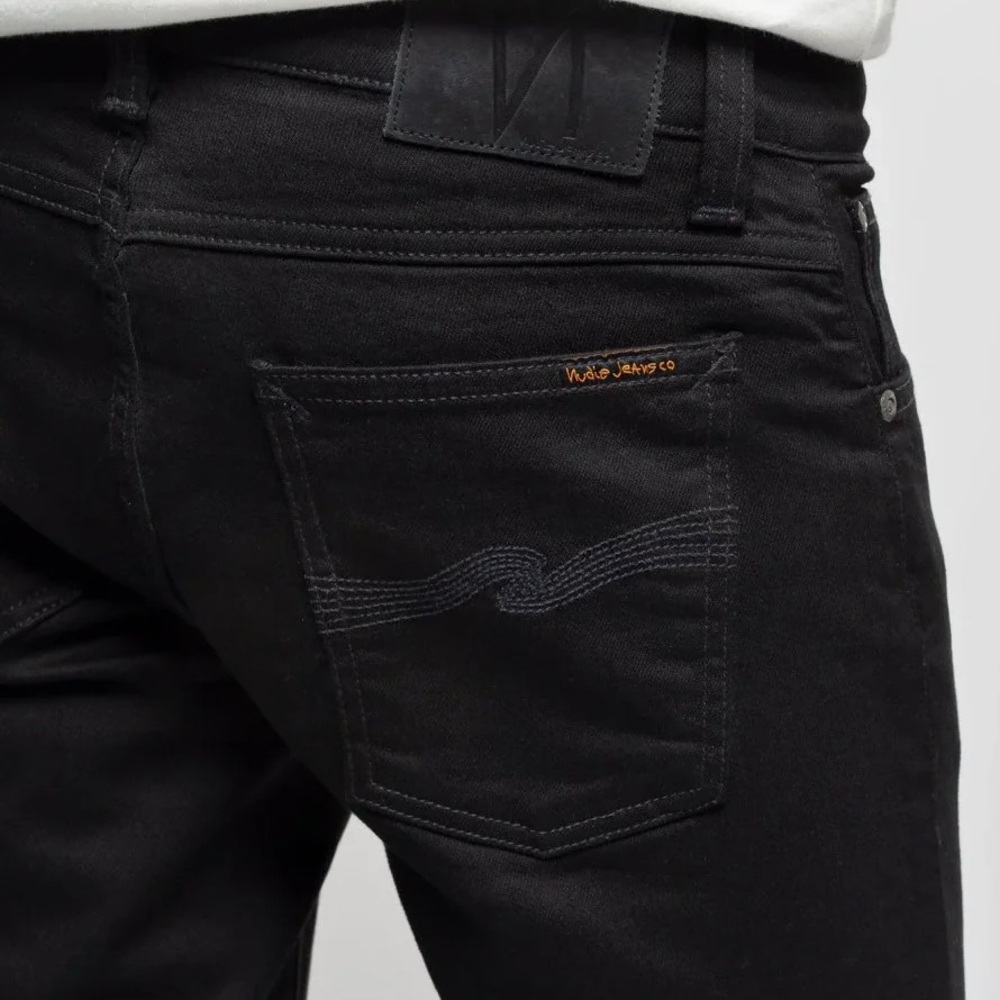 Nudie Jeans Men’s Tight Terry Everblack W29 L34 Organic Cotton Skinny Denim